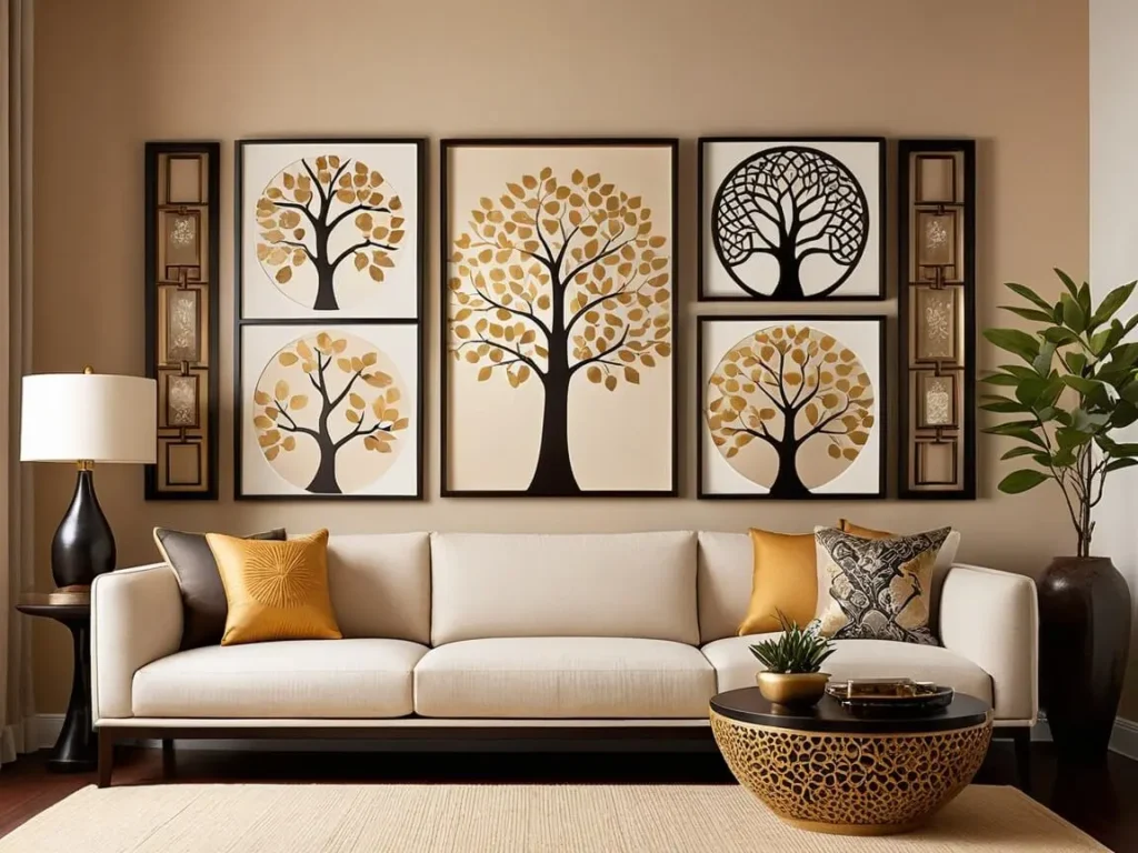 Harmonious Wall Display with Cultural Themes