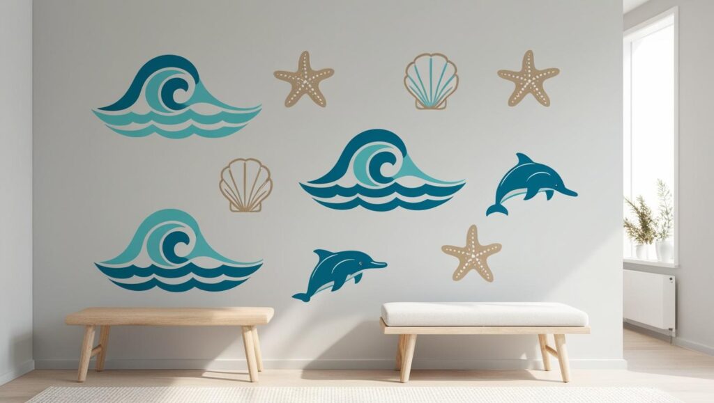 Ocean wall art sticker ideas