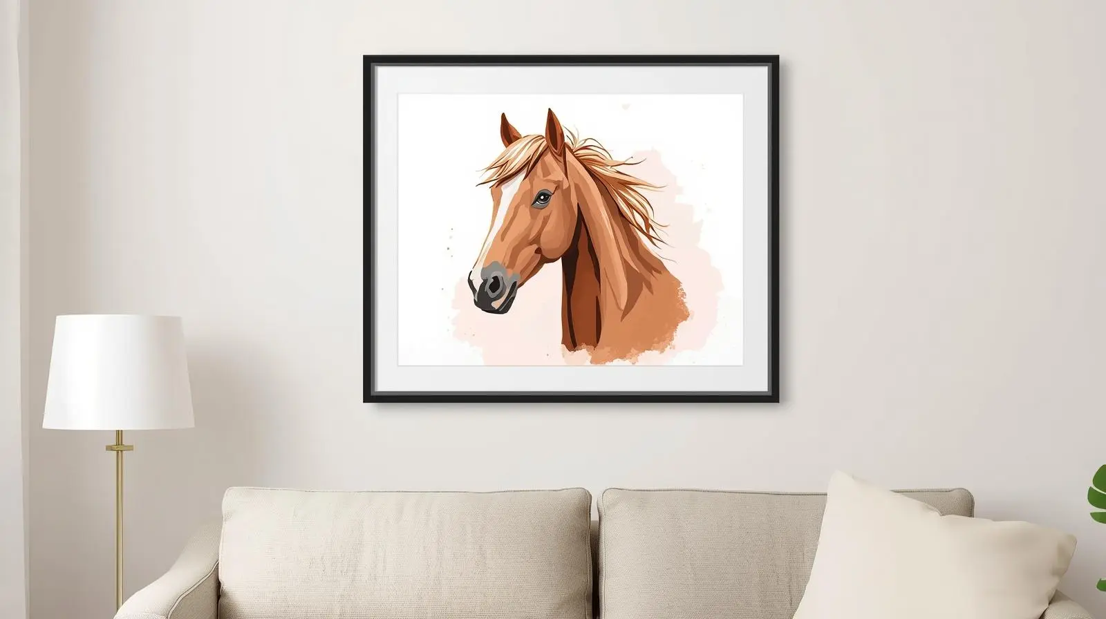 Affordable horse wall sticker replacing framed wall art.
